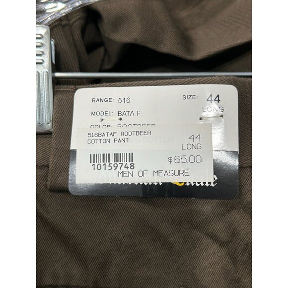 Jonathan Quale Reserve NWT Brown Rootbeer Cotton Pants 44 Long - Picture 5 of 11
